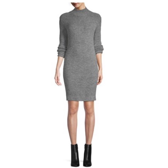 NWT Gray Sweater Dress with Mock Neck Size L - Picture 4 of 6